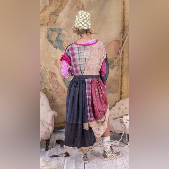 Magnolia Pearl Searcy Patchwork Dress 1013-Berry Berry Plaid - Picture 2 of 5